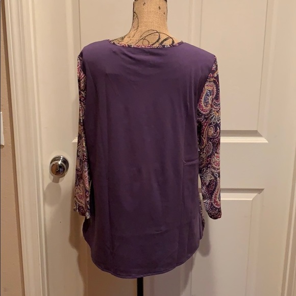 Van Heusen purple paisley print Top - Picture 5 of 5